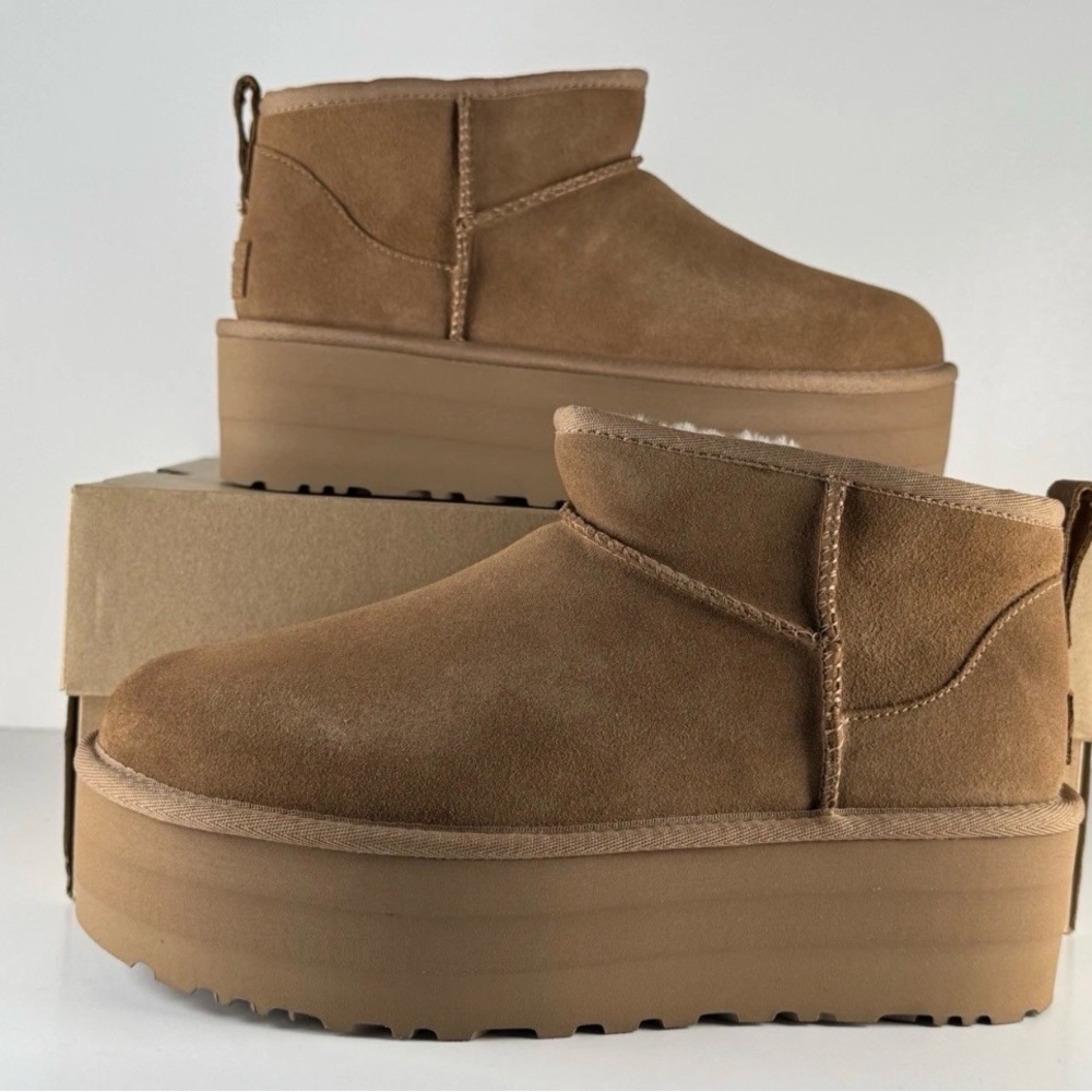 WOMENS UGG CLASSIC ULTRA MINI PLATFORM CHESNUT 6,8,9